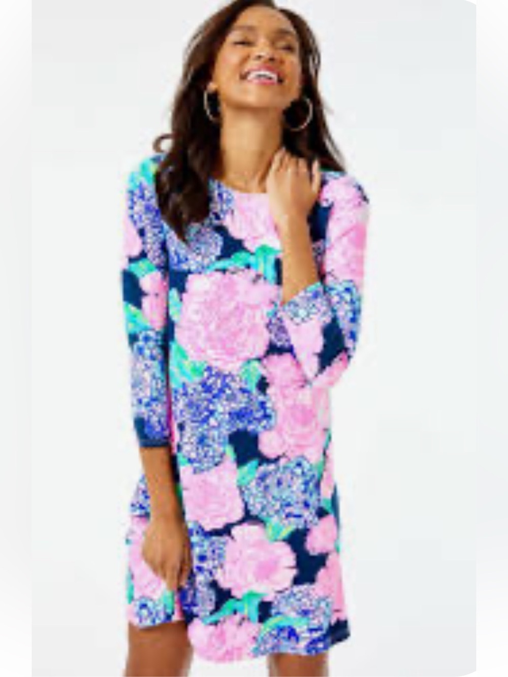 Lilly Pulitzer OPHELIA SWING DRESS High Tide Navy Hey Hey Bouquet XS